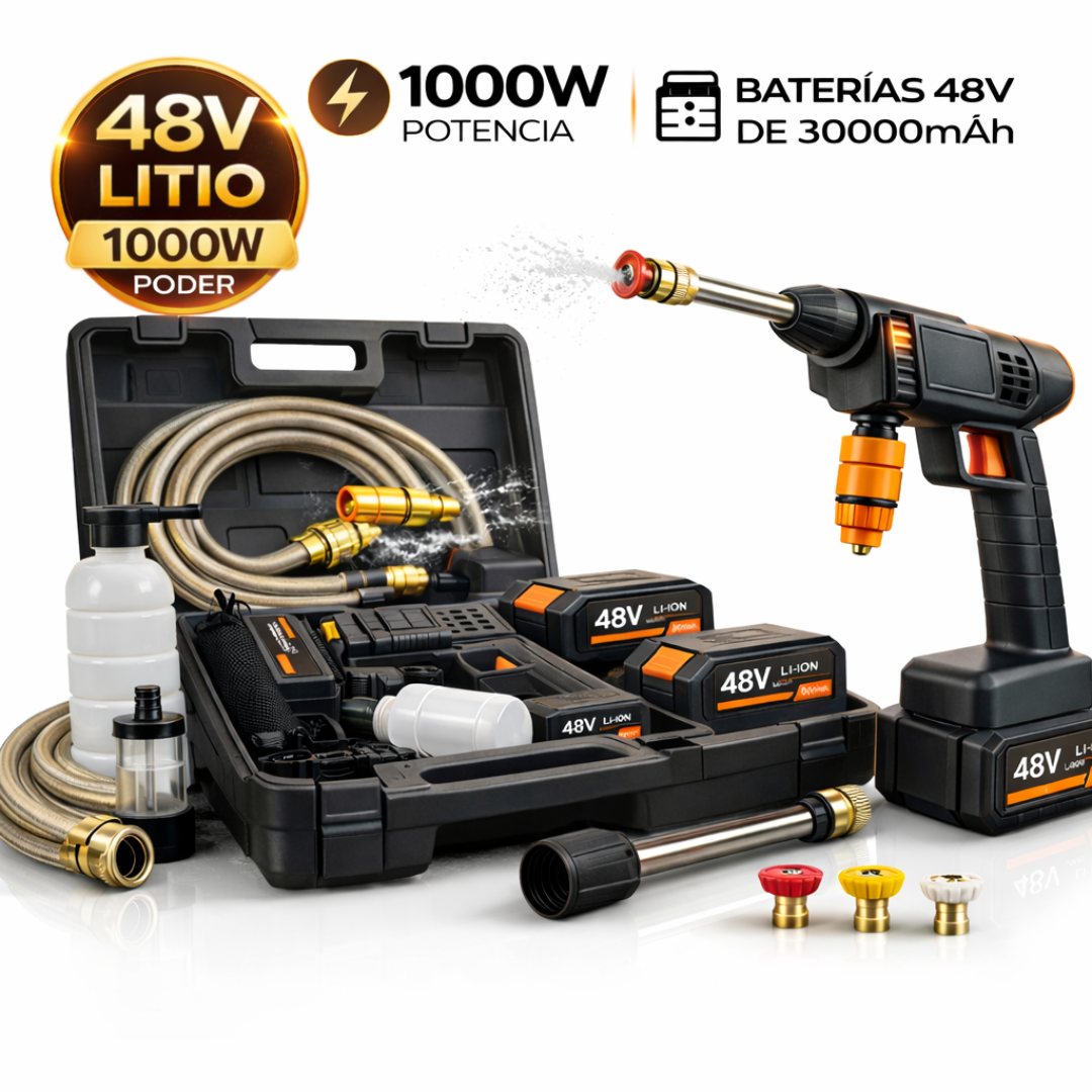 HIDROLAVADORA PORTÁTIL 48V COM 2 BATERIAS + ESTUCHE REGALO ESPECIAL 🔥