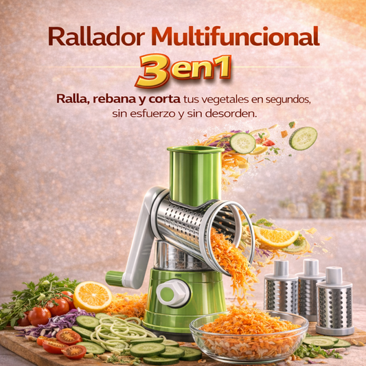 RALLADOR DE ALIMENTOS 3 EN 1 - MULTIFUNCIONAL