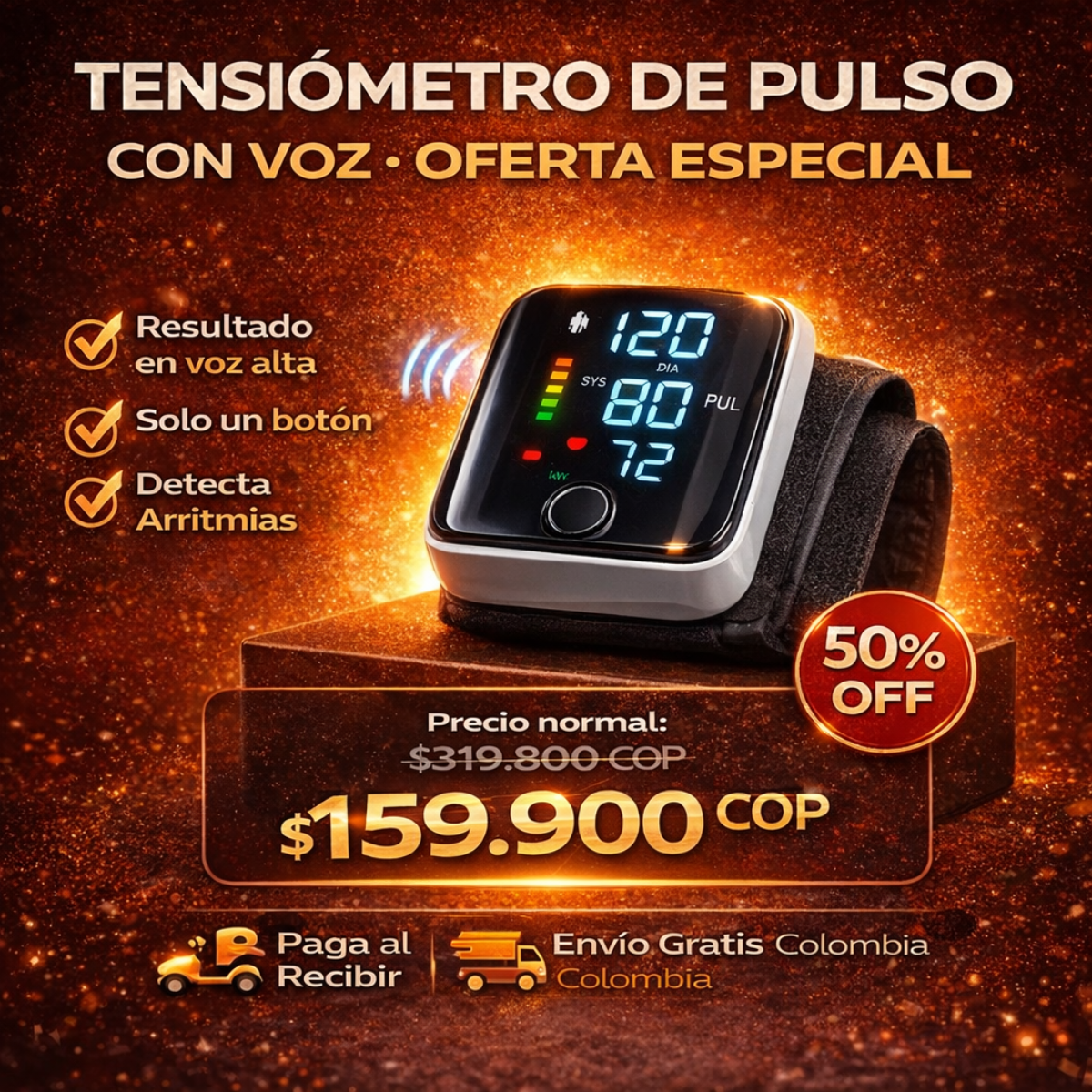 TENSIÓMETRO DIGITAL DE PULSO CON VOZ | ESTUCHE REGALO ESPECIAL | HOY 50% OFF🔥