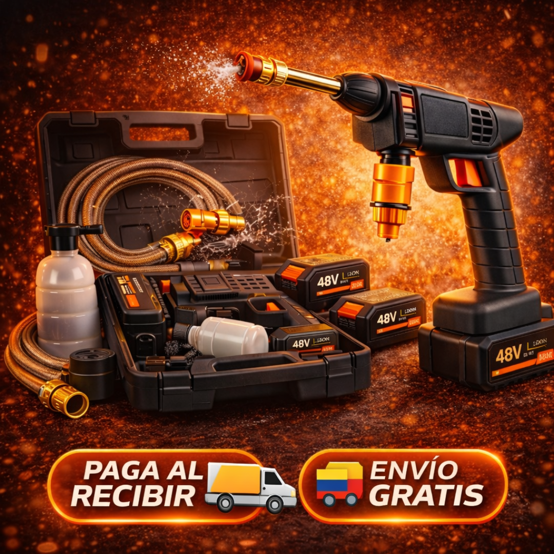 HIDROLAVADORA PORTÁTIL 48V COM 2 BATERIAS + ESTUCHE REGALO ESPECIAL 🔥