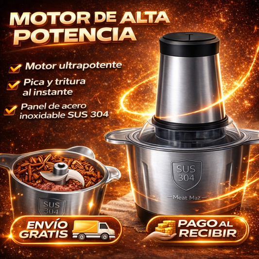 MOLINO PICADOR ELÉCTRICO 2 LITROS - ACERO INOXIDABLE 🔥