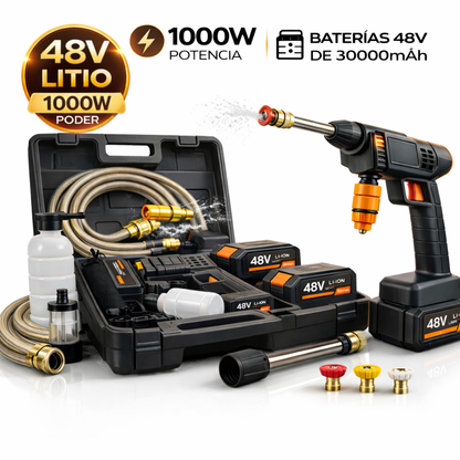HIDROLAVADORA PORTÁTIL 48V COM 2 BATERIAS + ESTUCHE REGALO ESPECIAL 🔥